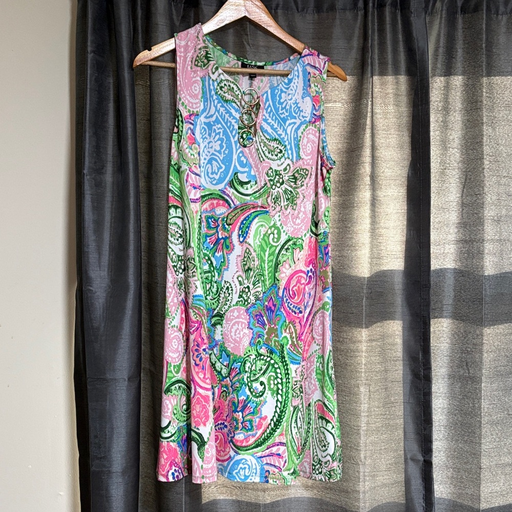 MSK Green and Pink paisleys Dress